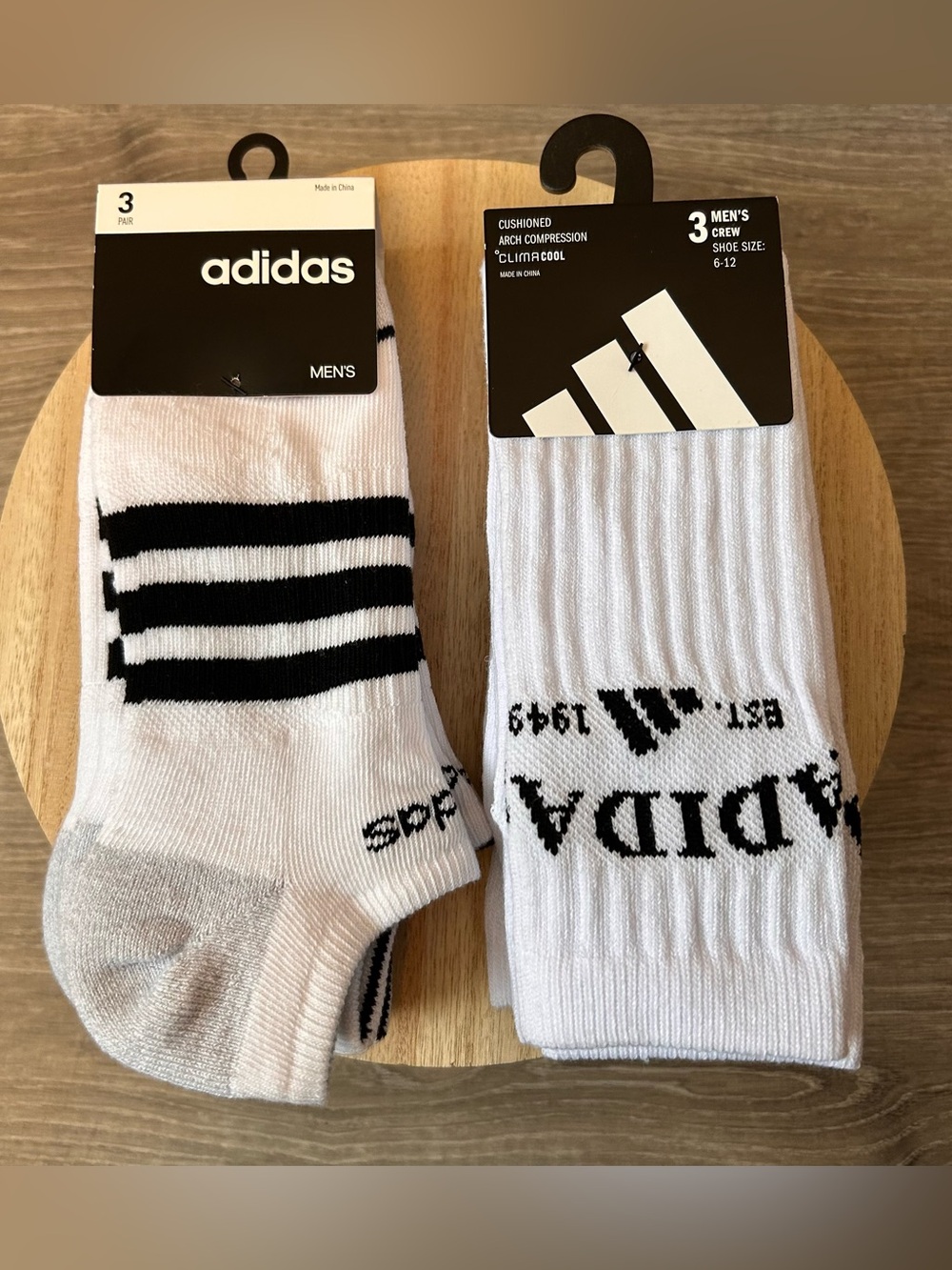 Adidas socks no show and crew socks Lot NWT